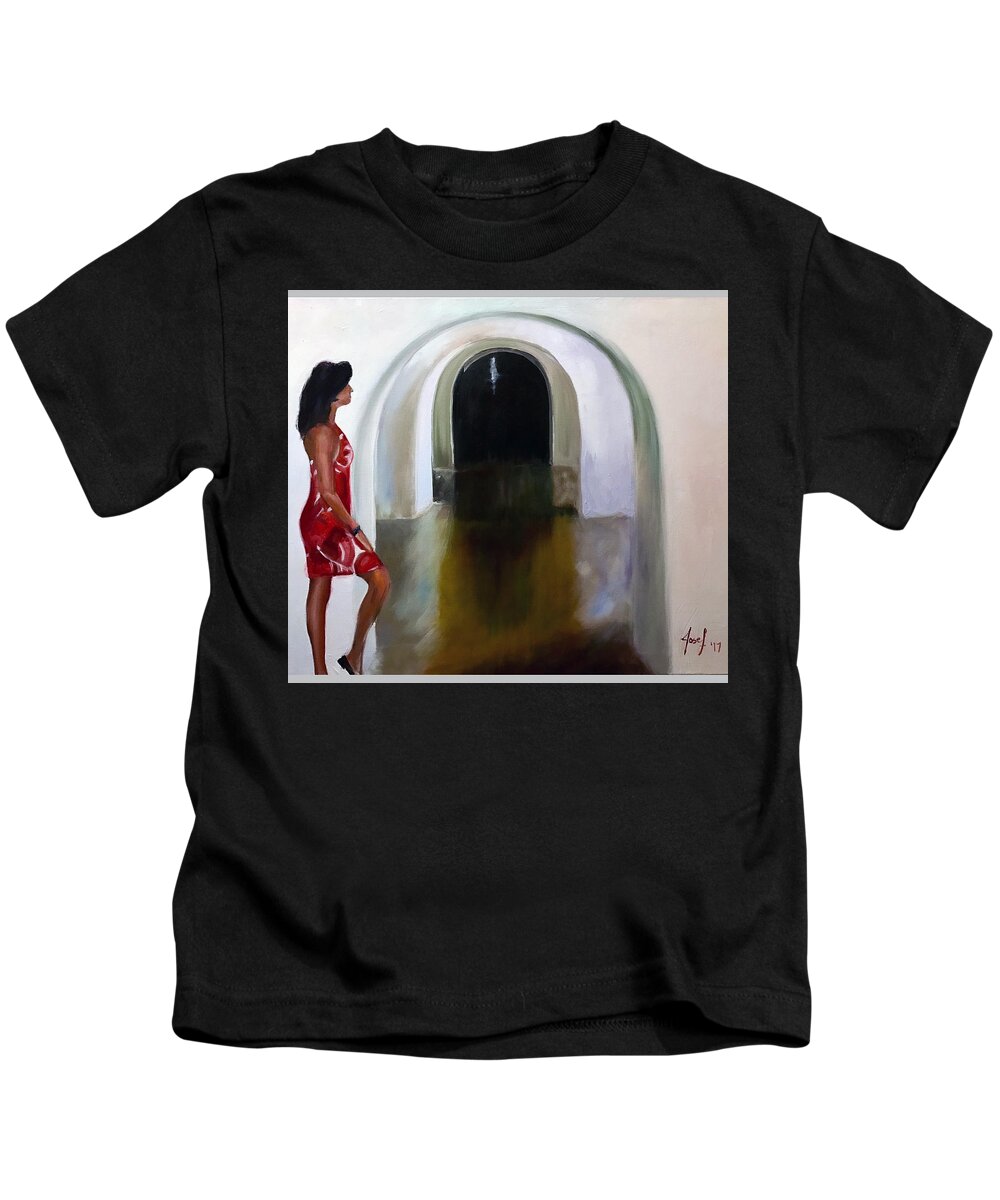 Theartistjosef Kids T-Shirt featuring the painting Musing Puerto Rico by Josef Kelly