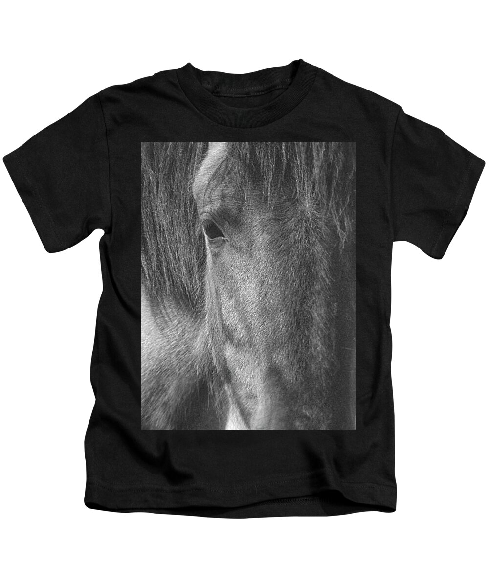 Horse Kids T-Shirt featuring the photograph Mustang by Susan Crowell