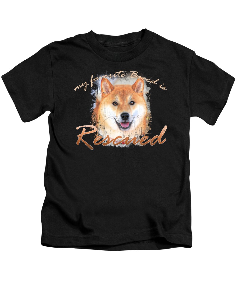 Rescued Kids T-Shirt featuring the digital art My favorite breed is rescued Watercolor 4 by Tim Wemple