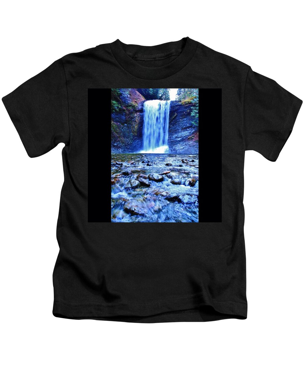 Creek Kids T-Shirt featuring the photograph My Favourite Thing To Do Is Explore by Victoria Clark