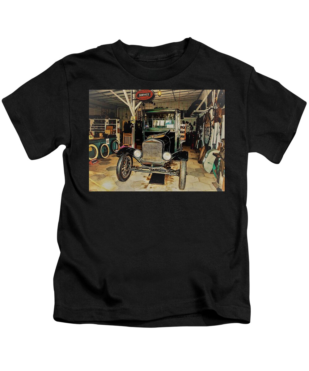 Garage Kids T-Shirt featuring the photograph My Garage Too by Randy Sylvia