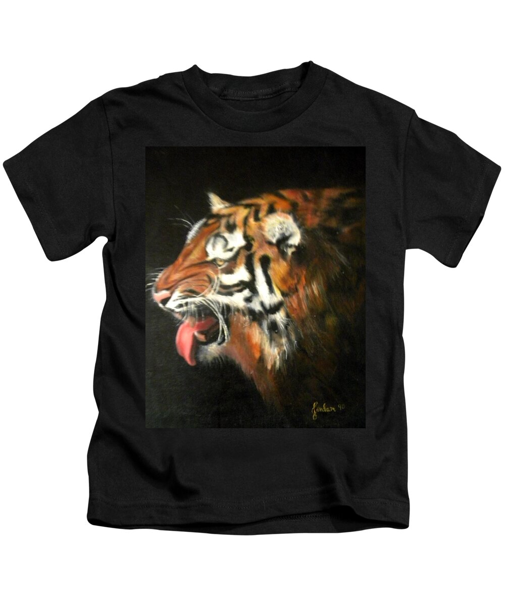 Tiger Kids T-Shirt featuring the painting My Tiger - The Year of The Tiger by Jordana Sands