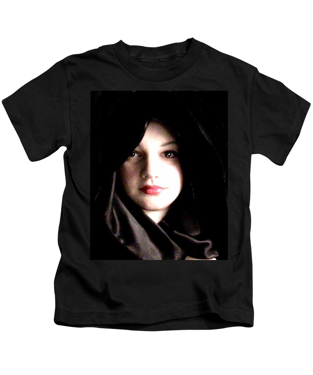 Self Photo Kids T-Shirt featuring the photograph Myself by Scarlett Royale