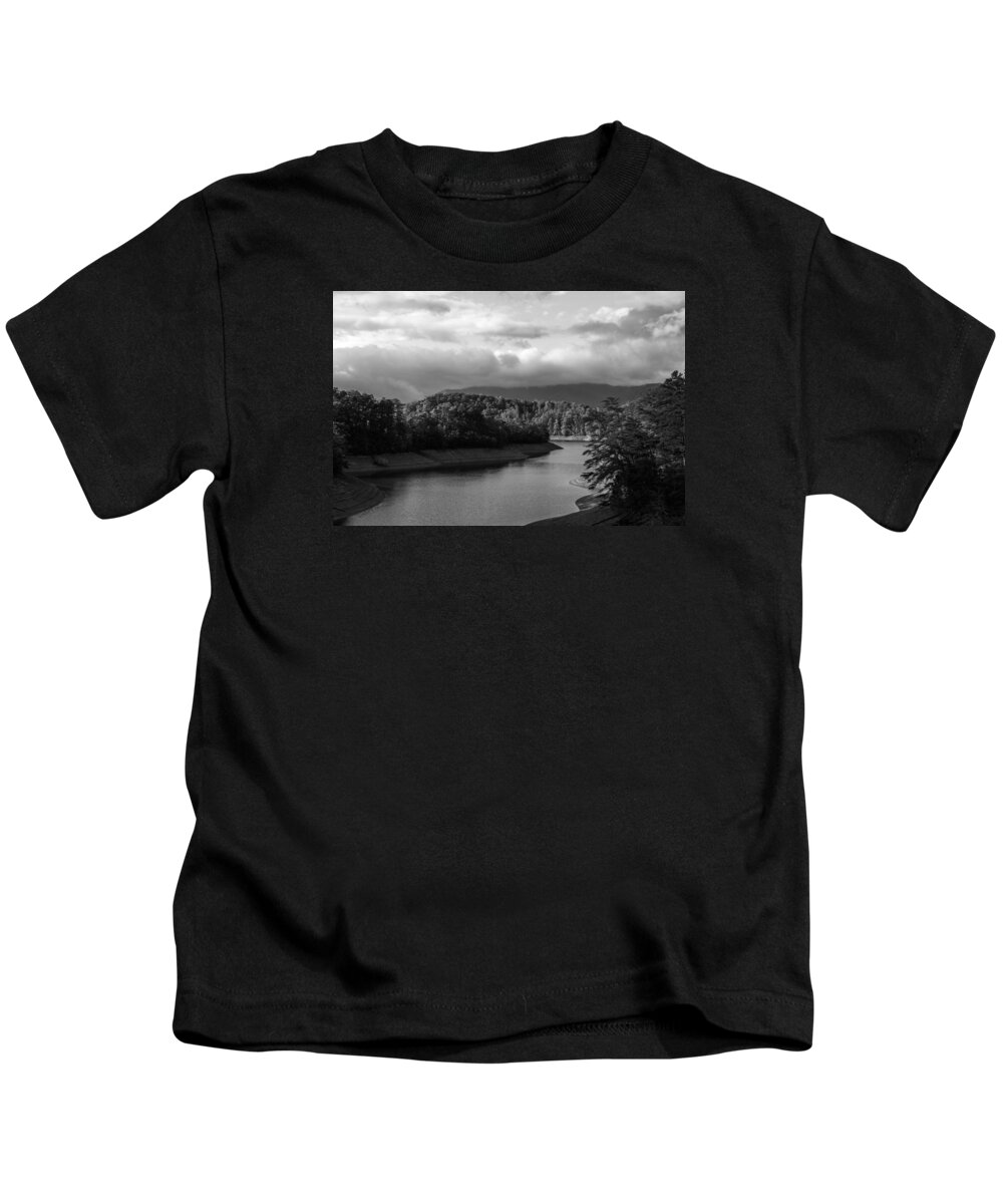 Kelly Hazel Kids T-Shirt featuring the photograph Nantahala River Blue Ridge Mountains by Kelly Hazel
