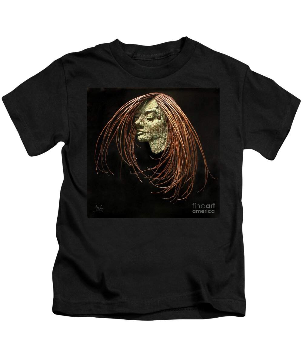Woman Kids T-Shirt featuring the relief Napaea by Adam Long