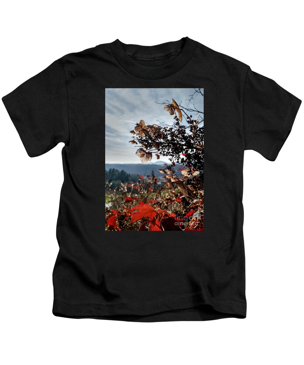 Oak Geranium Kids T-Shirt featuring the photograph Oak Geranium by Anita Adams