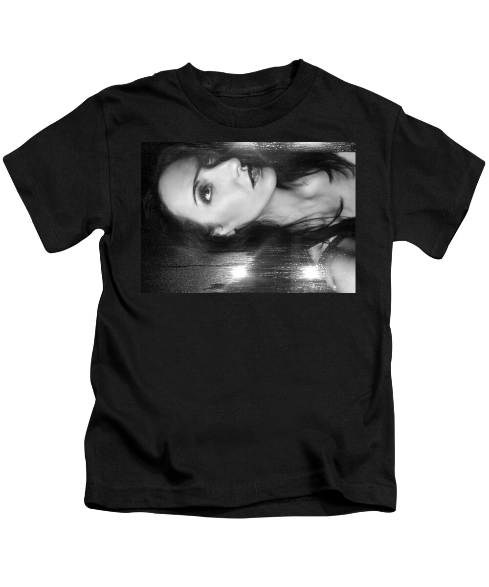 Black White Photography Kids T-Shirt featuring the photograph Of Hurt and Hope by Jaeda DeWalt