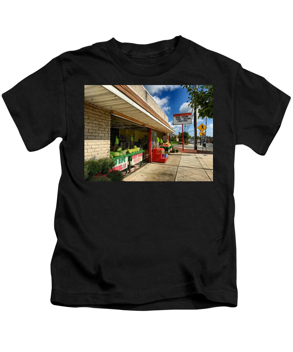 Market Kids T-Shirt featuring the photograph Off to the Market by Chris Montcalmo