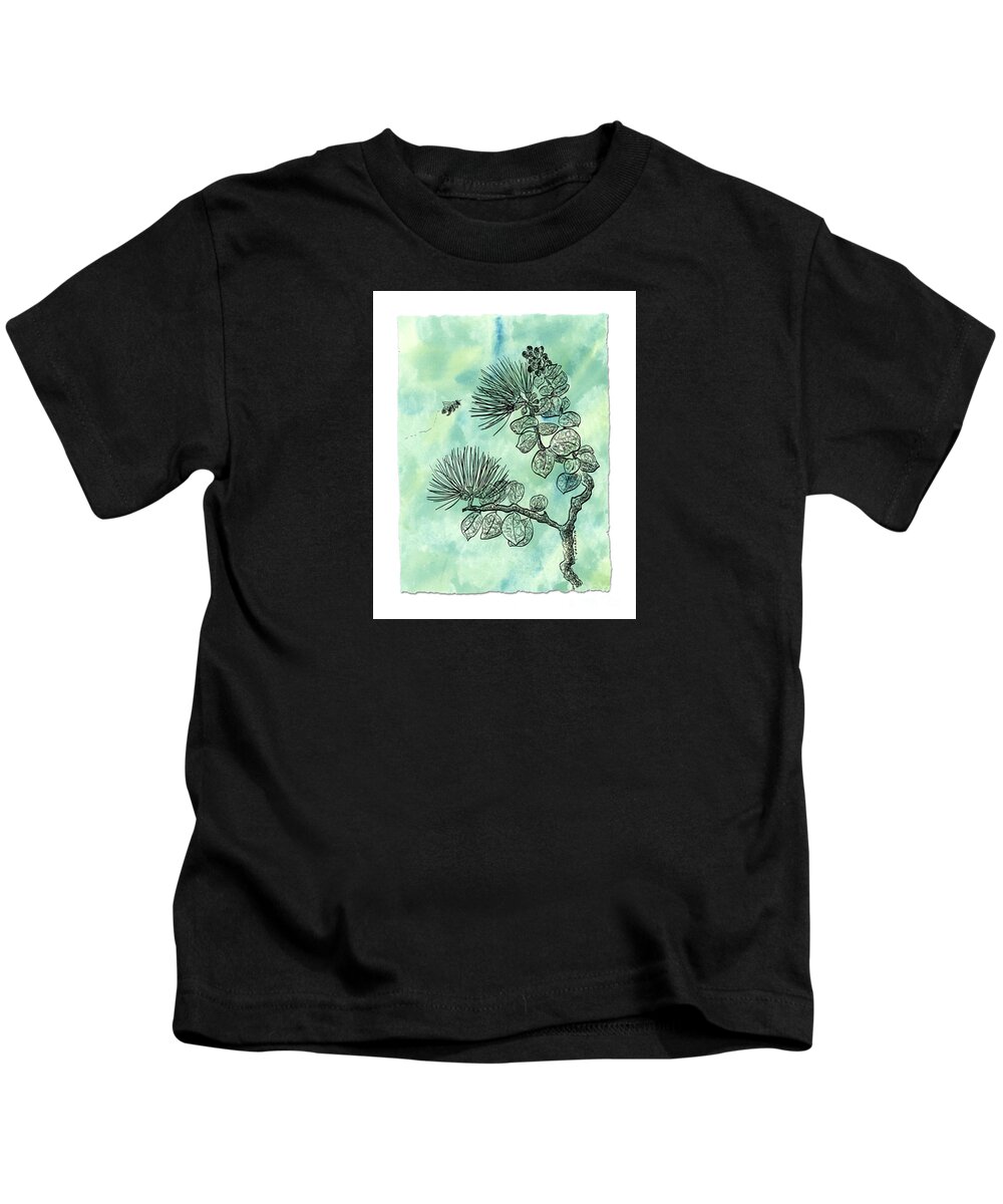 Ohia Lehua Kids T-Shirt featuring the painting Ohia Lehua by Diane Thornton
