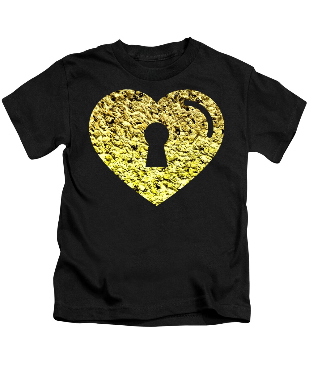 Heart Kids T-Shirt featuring the digital art One Heart One Key 2 by Rachel Hannah