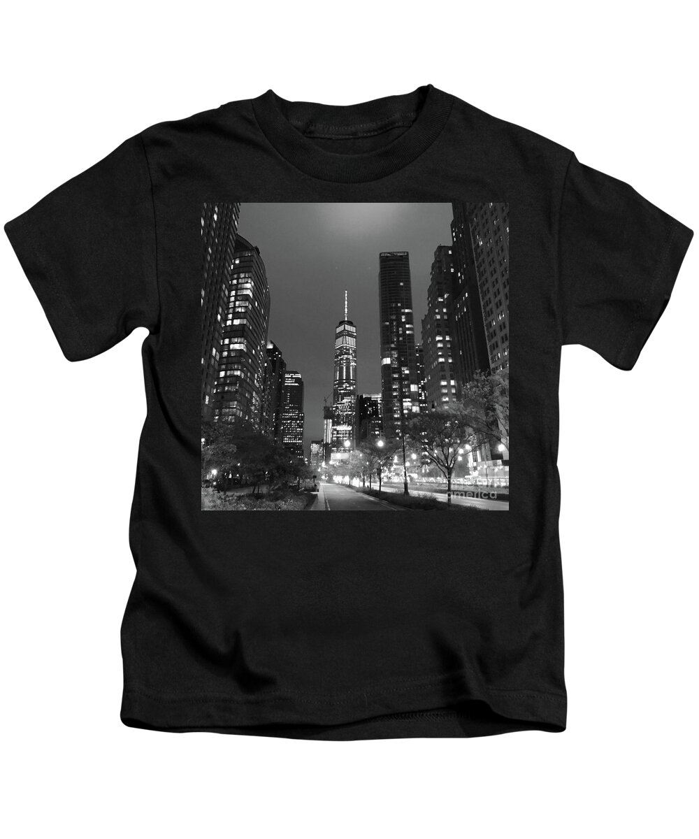 One World Trade Center Kids T-Shirt featuring the photograph One World by Dennis Richardson