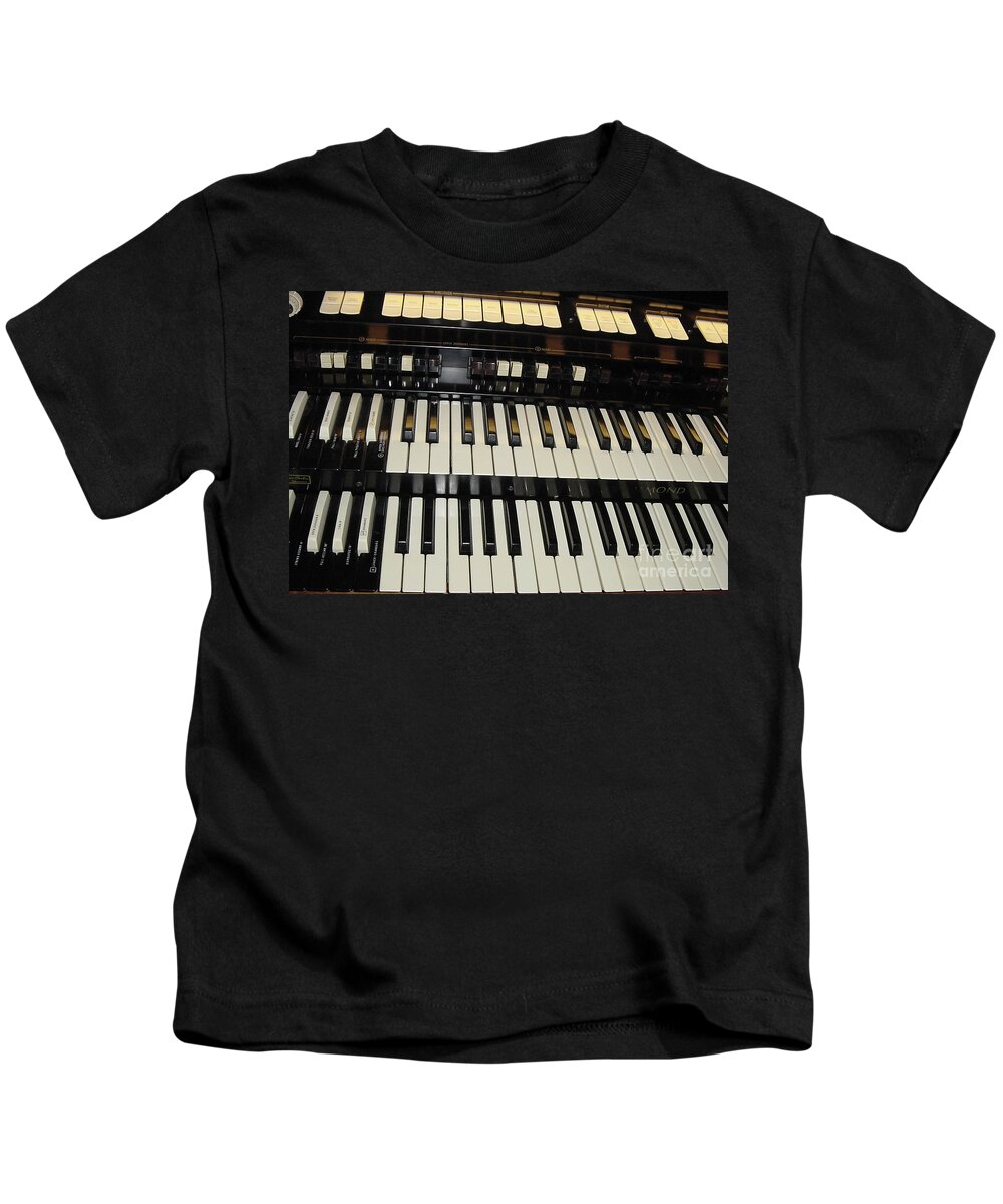 Hammond Kids T-Shirt featuring the photograph Hammond Organ Keys by Donna L Munro