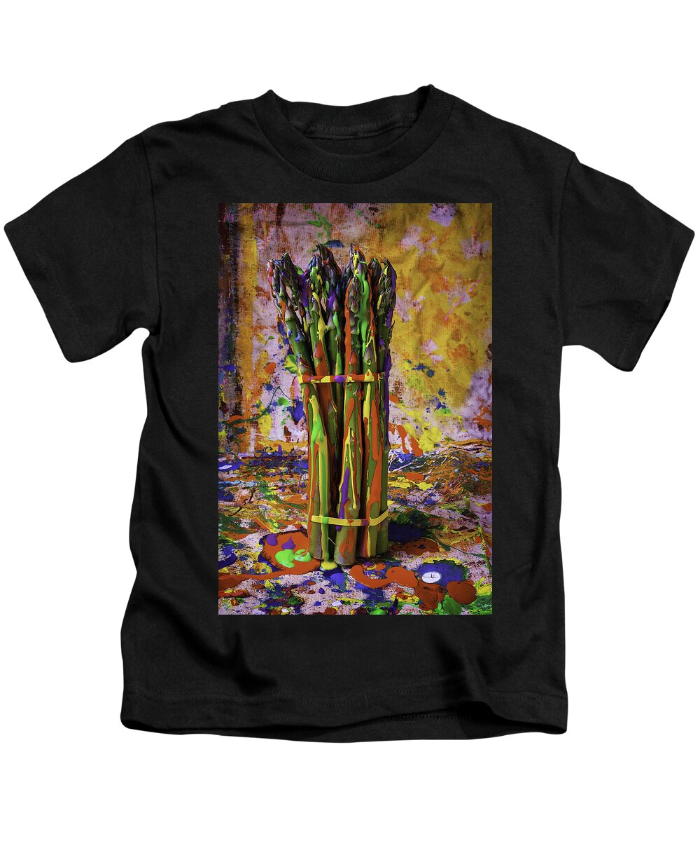 Painted Kids T-Shirt featuring the photograph Painted Asparagus by Garry Gay