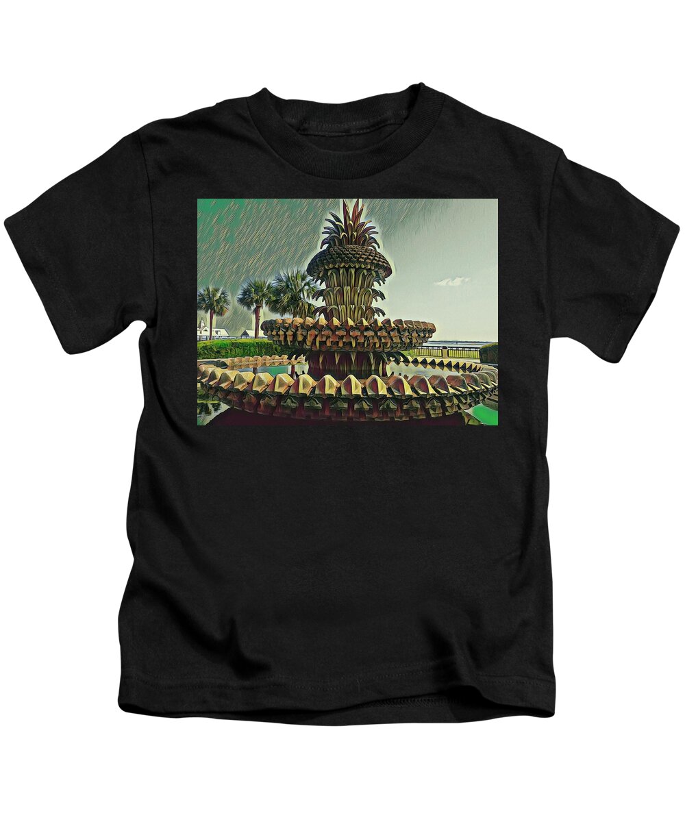 Palm Kids T-Shirt featuring the photograph Palms and Pineapples by Sherry Kuhlkin