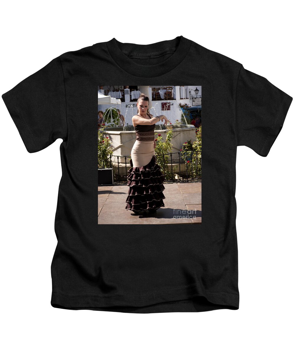 Flamenco Kids T-Shirt featuring the photograph Passionate Dancer by Brenda Kean