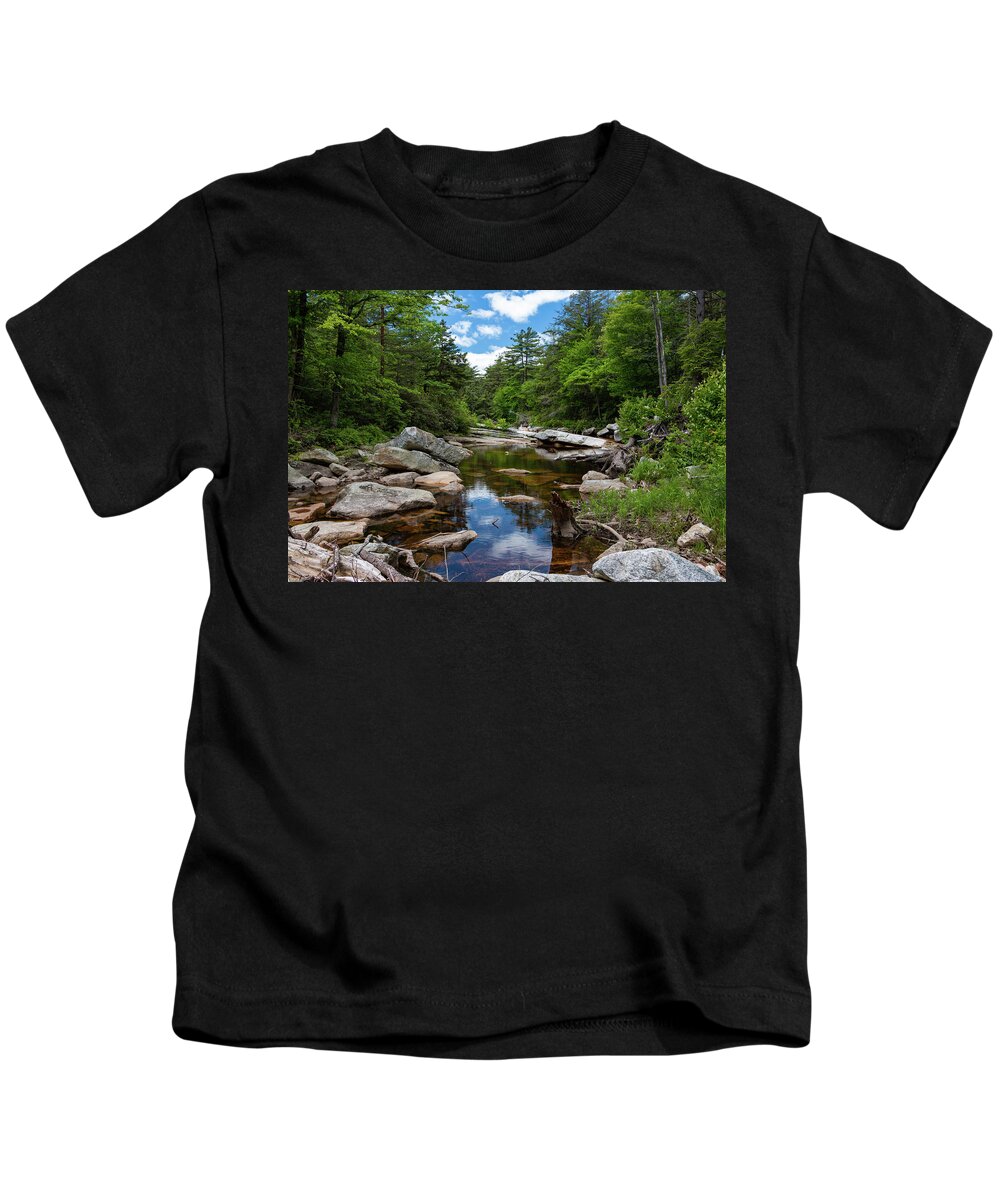 Stream Kids T-Shirt featuring the photograph Peaceful Morning on the Peterskill by Jeff Severson