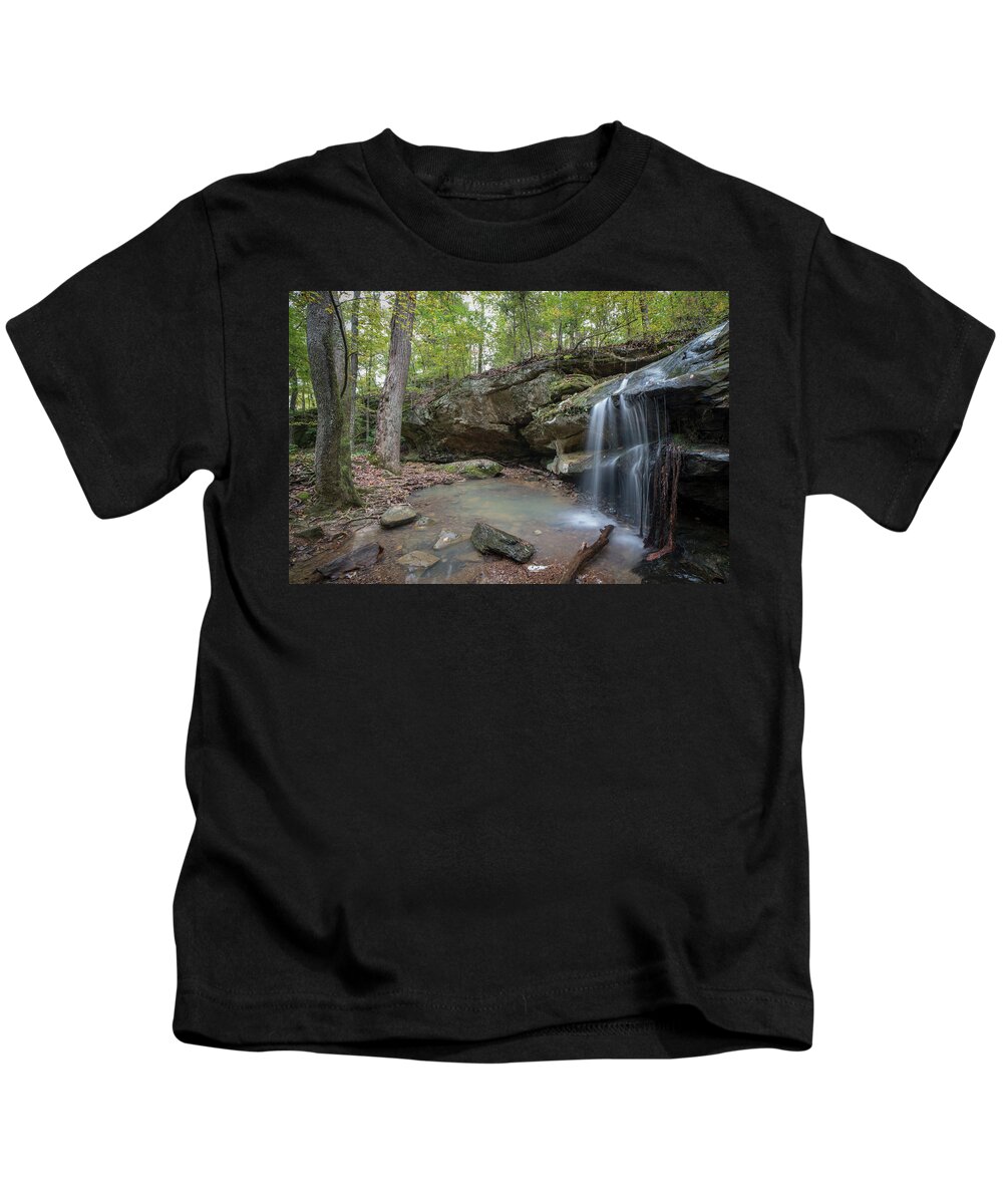 Landscape Kids T-Shirt featuring the photograph Pennyrile Forest State Resort Park waterfall by Jim Pearson