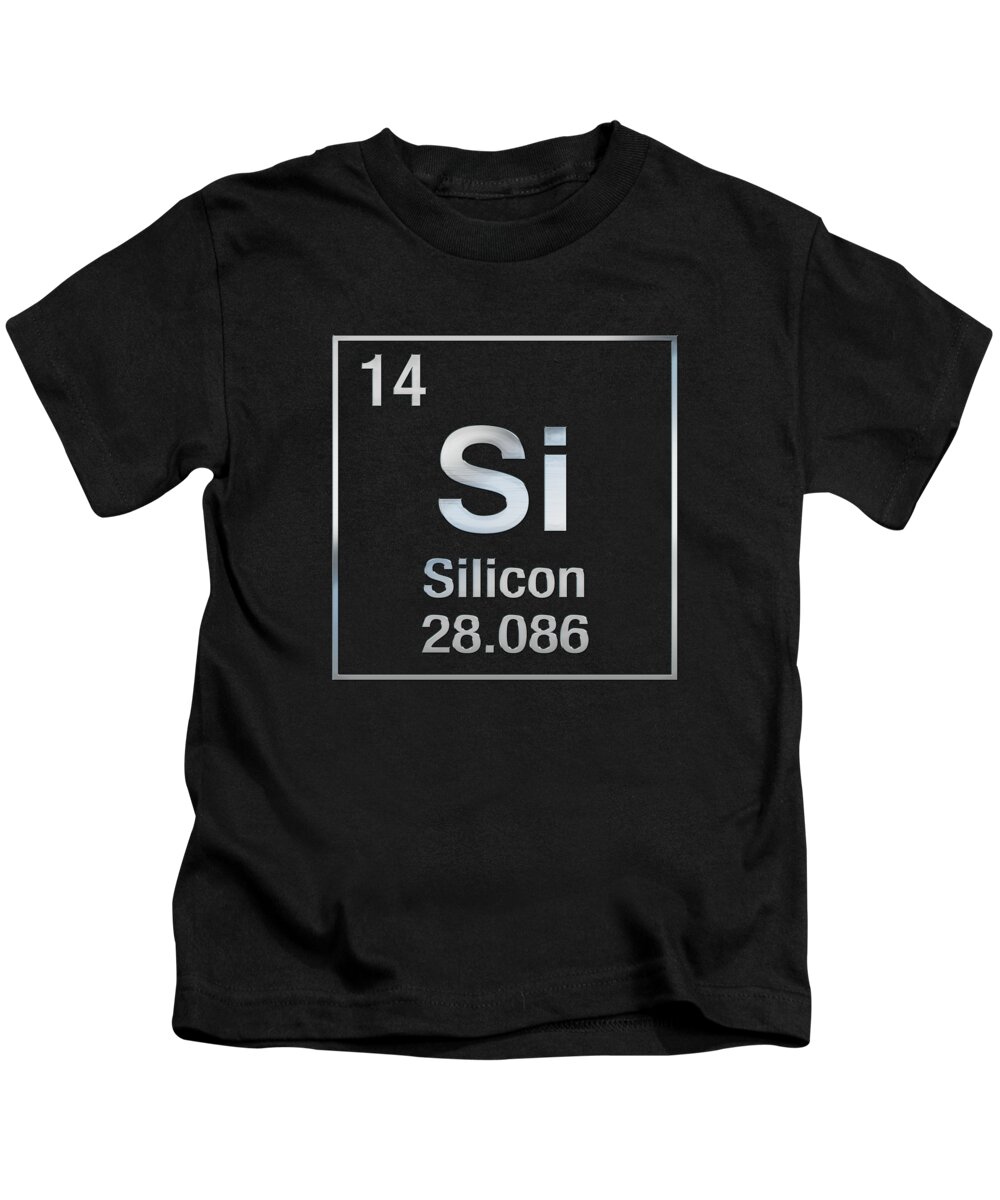 Periodic Table of Elements - Silicon - Si - on Black Canvas Kids T ...