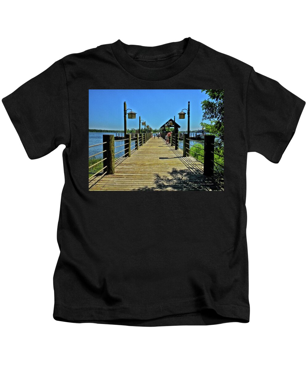 Pier Kids T-Shirt featuring the photograph Pier at Fort Wilderness PM by Thomas Woolworth