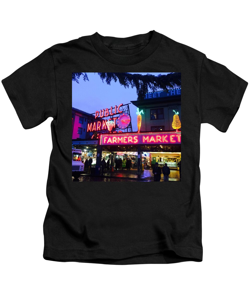Seattle Kids T-Shirt featuring the photograph Pike Place Market by Anthony Grayson