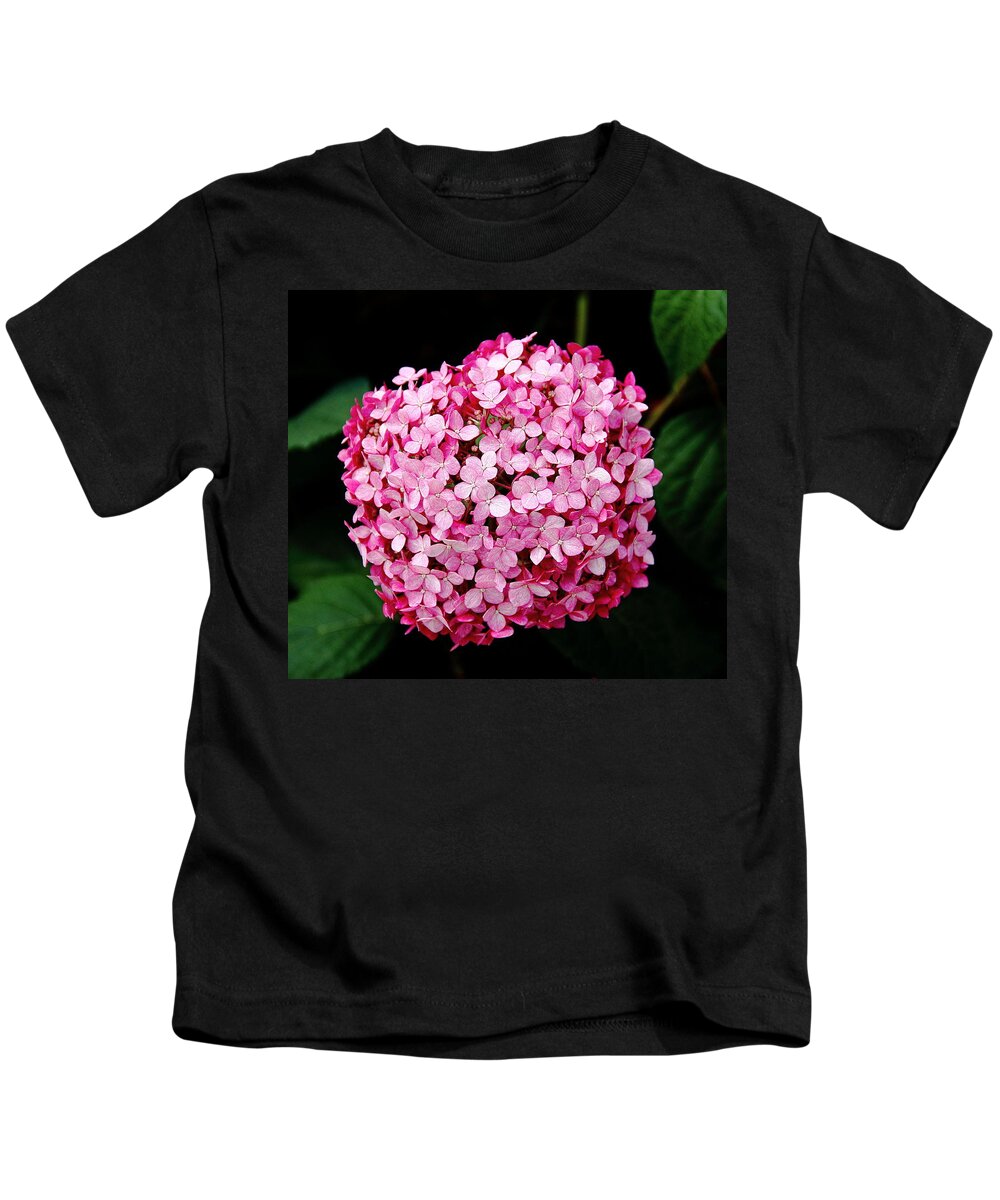 Pink Hydrangea Kids T-Shirt featuring the photograph Pink Hydrangea by Allen Nice-Webb