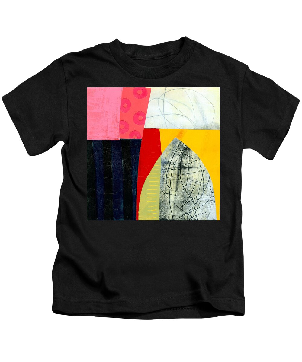  Abstract Art Kids T-Shirt featuring the painting Pink Lifesavers by Jane Davies