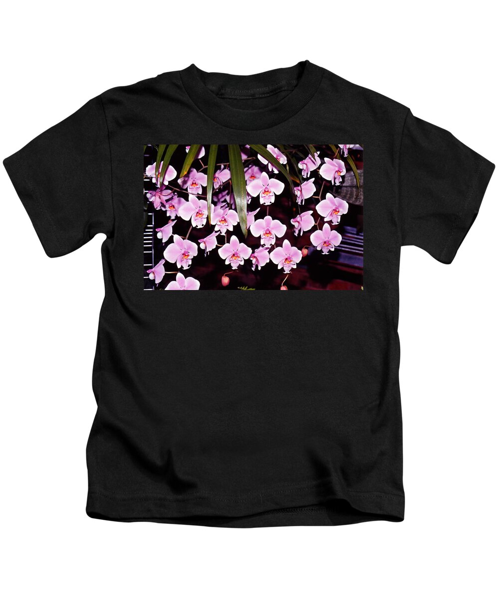 Flowers Kids T-Shirt featuring the photograph Pink little orchids by Susanne Van Hulst