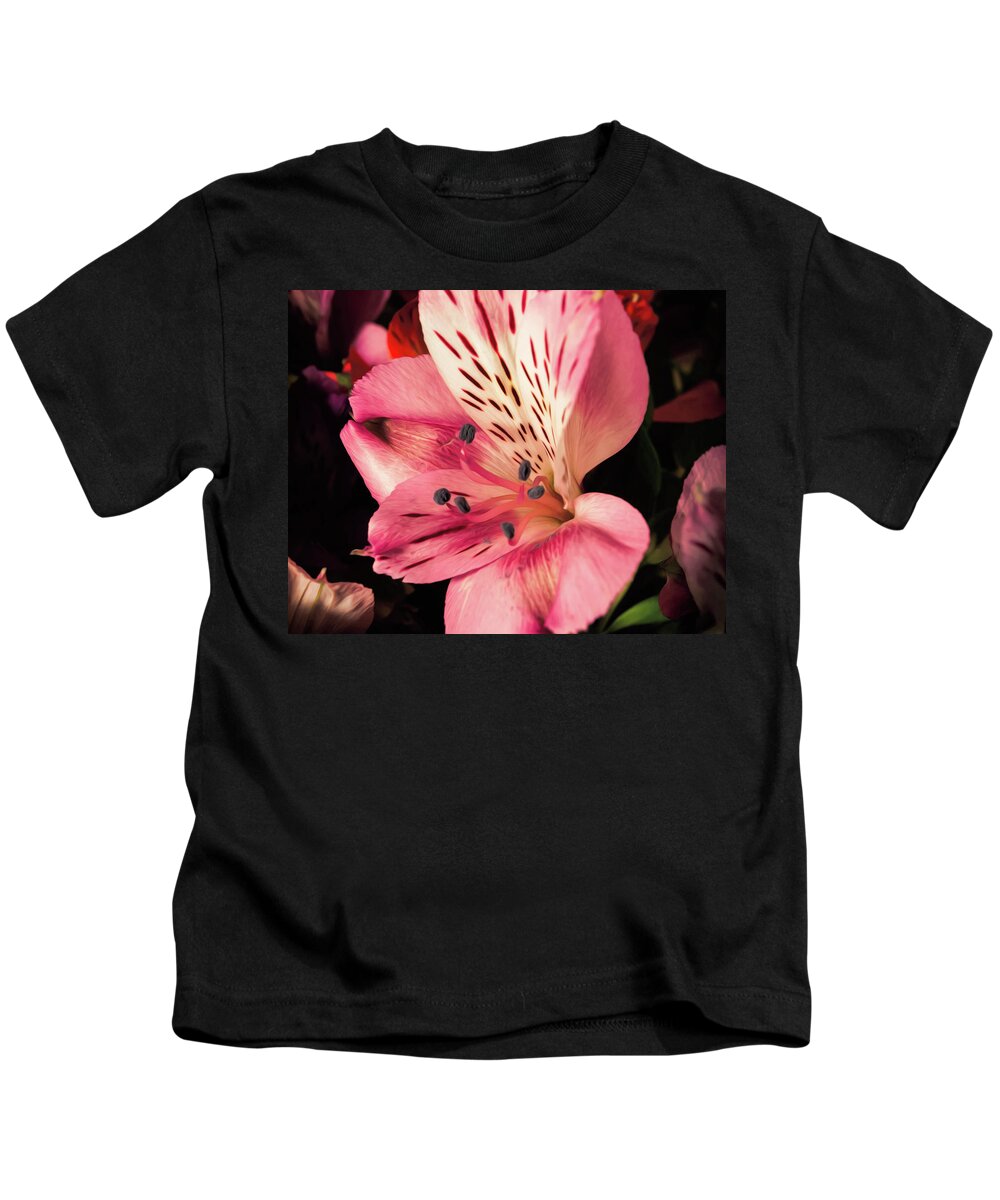  Kids T-Shirt featuring the photograph Pink Spotted Flower by Chester Wiker