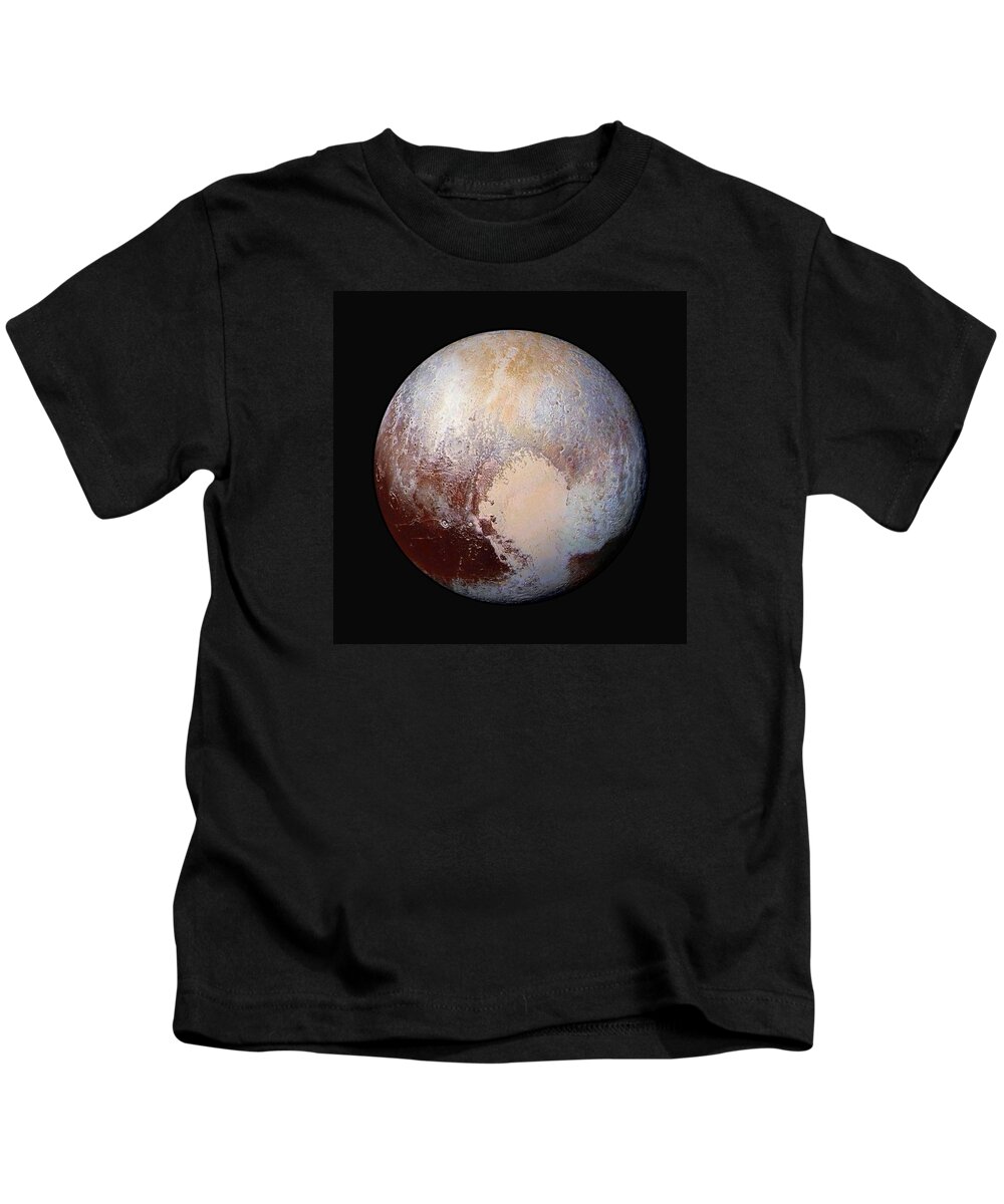 Pluto Kids T-Shirt featuring the photograph Pluto Dazzles in False Color - Square Crop by Eric Glaser