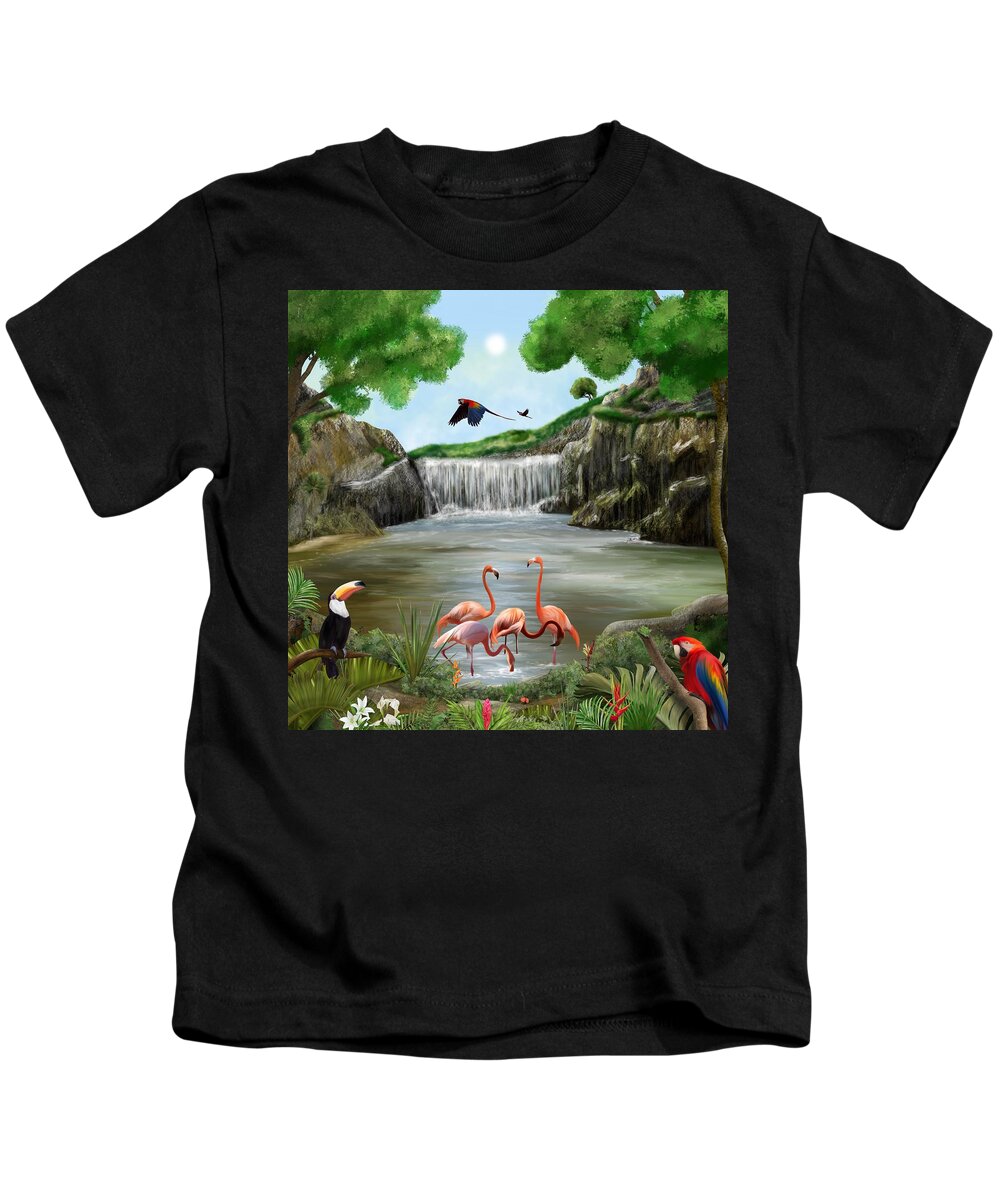 Pool Party Kids T-Shirt featuring the digital art Pool Party by Mark Taylor