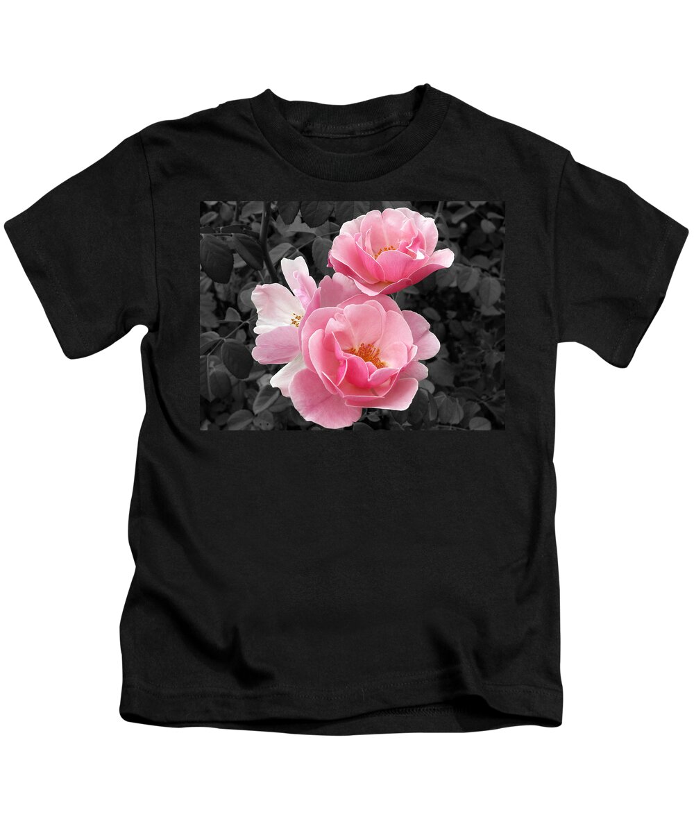 Flower Kids T-Shirt featuring the photograph Popping Pink Roses by Amy Fose