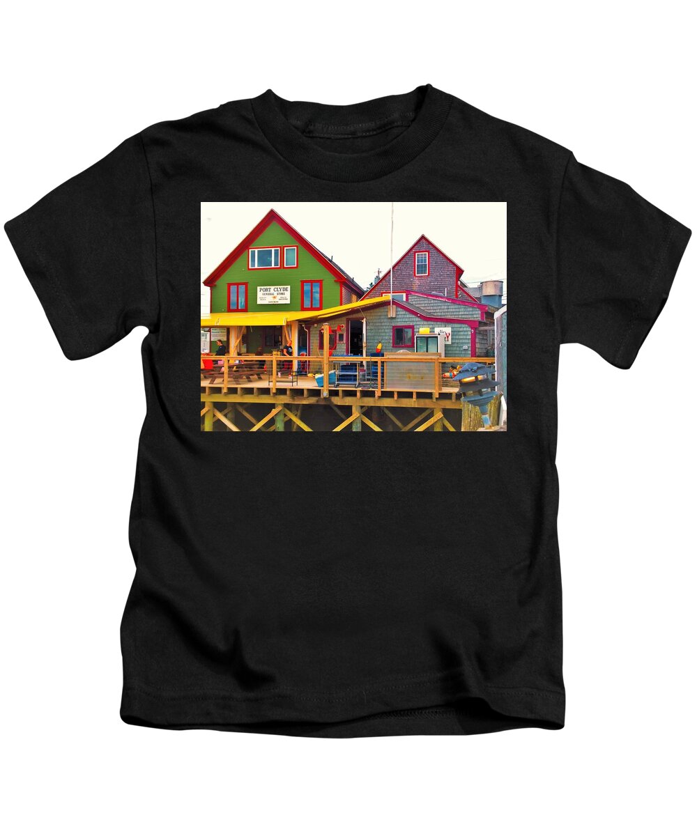 Port Clyde Kids T-Shirt featuring the photograph Port Clyde by Lisa Dunn