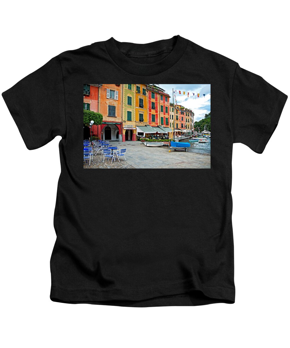 Portofino Kids T-Shirt featuring the photograph Portofino at Rest - Portofino, Italy by Denise Strahm