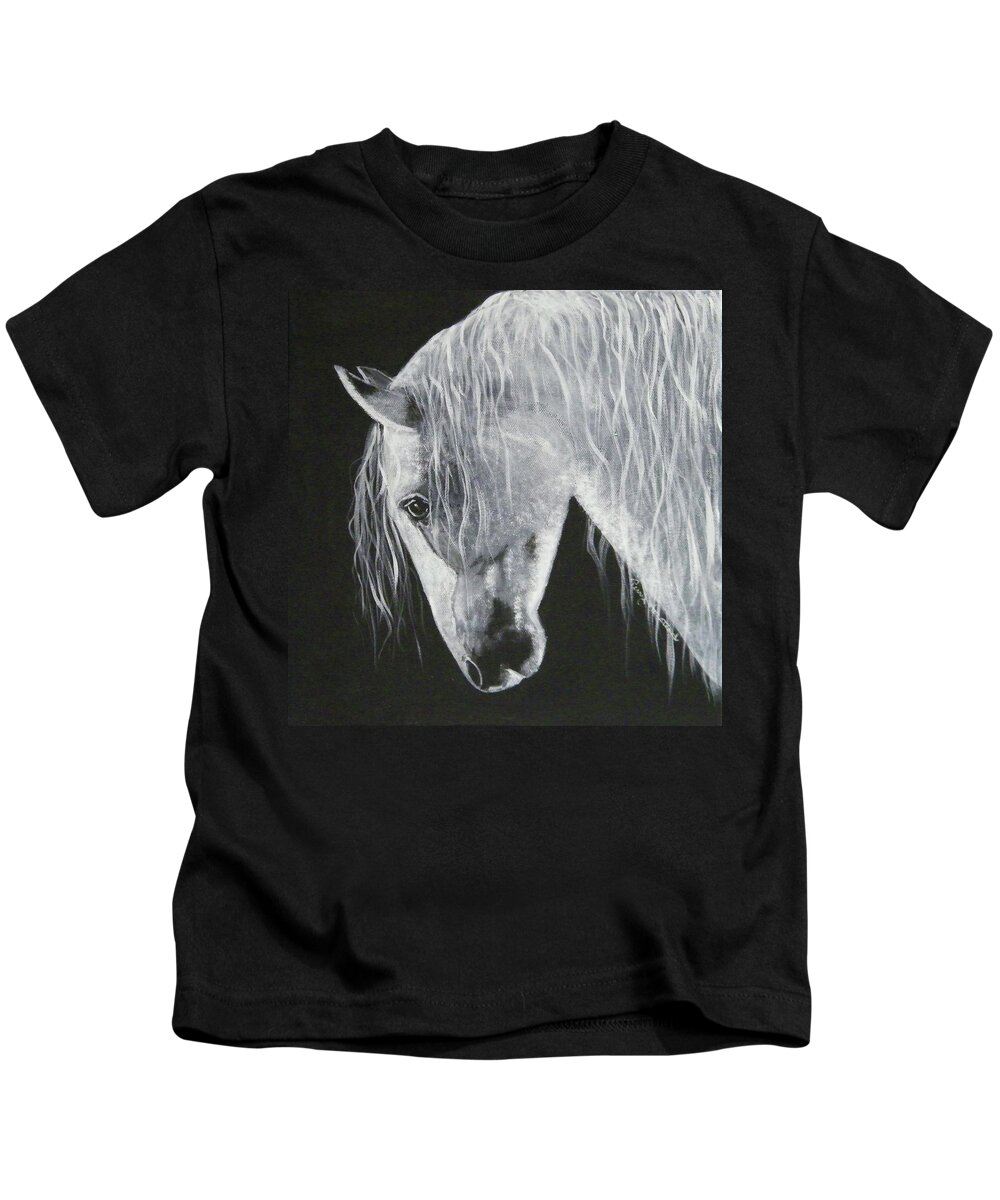 Animals Kids T-Shirt featuring the painting Power Horse by Terry Honstead
