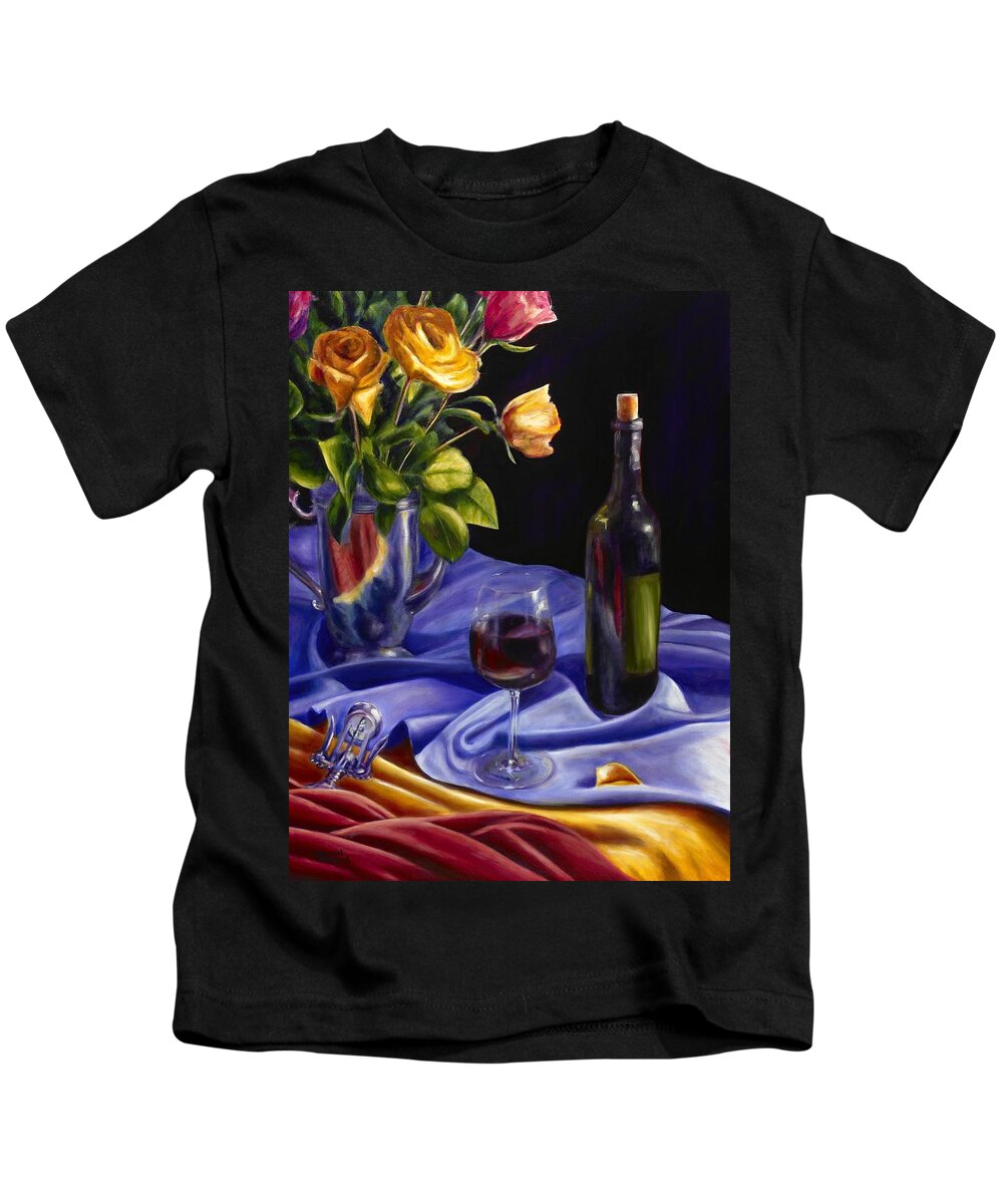 Still Life Kids T-Shirt featuring the painting Private Label by Shannon Grissom
