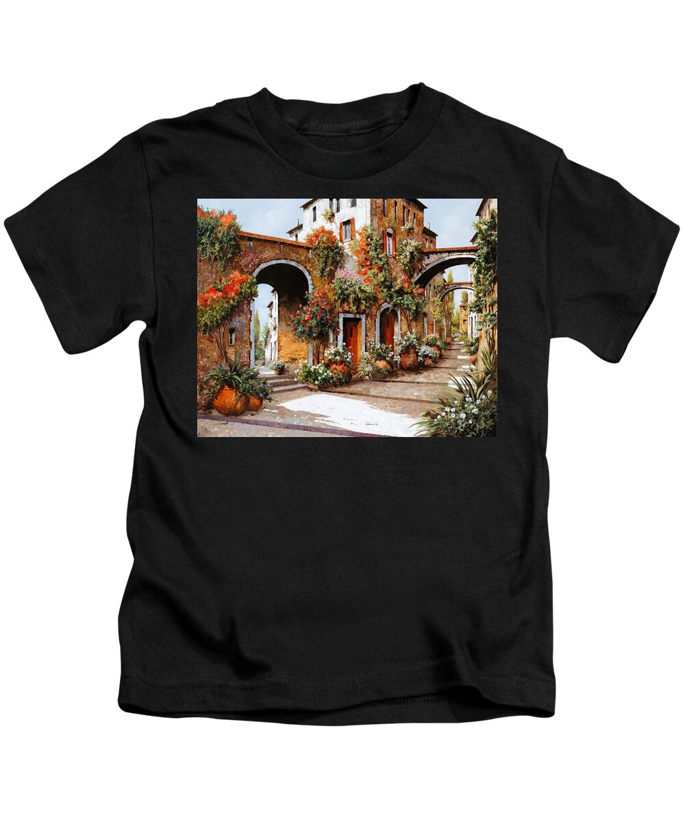 Landscape Kids T-Shirt featuring the painting Profumi Di Paese by Guido Borelli