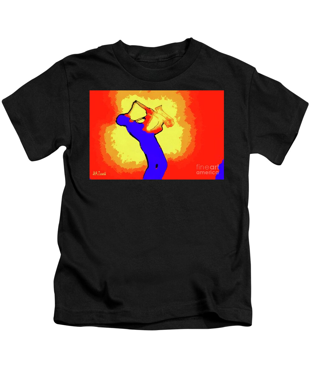 Performance Kids T-Shirt featuring the digital art Psychedelic Jazz by Humphrey Isselt