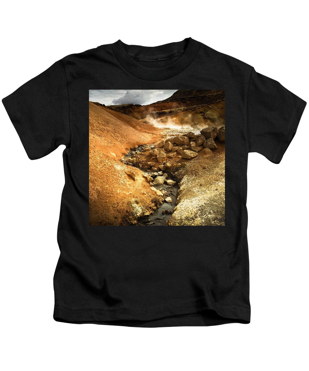 Iceland Kids T-Shirt featuring the photograph Pure Iceland - geothermal area Krysuvik by Matthias Hauser