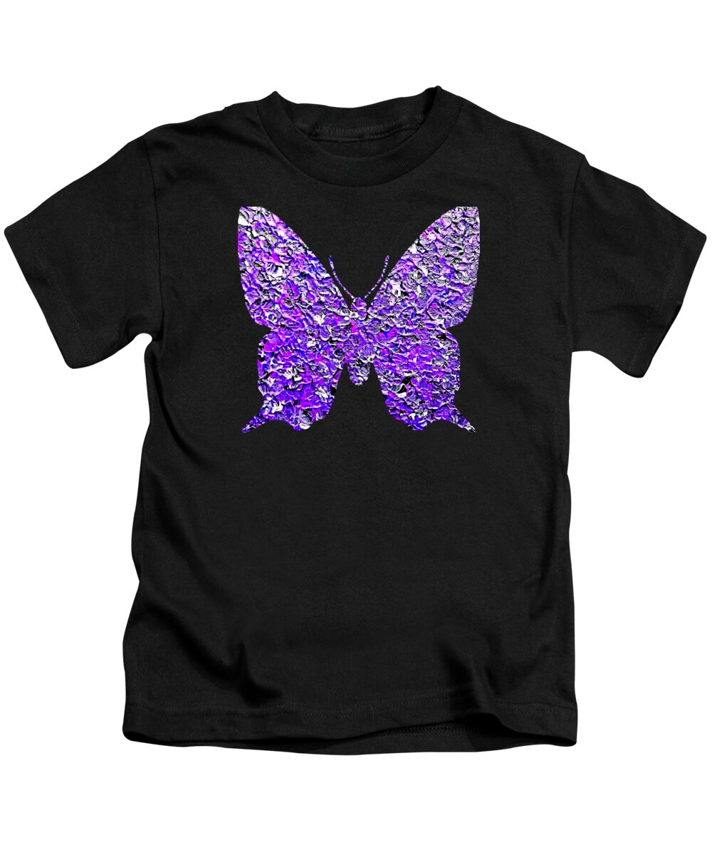 Butterfly Kids T-Shirt featuring the painting Purple Butterfly by Rachel Hannah