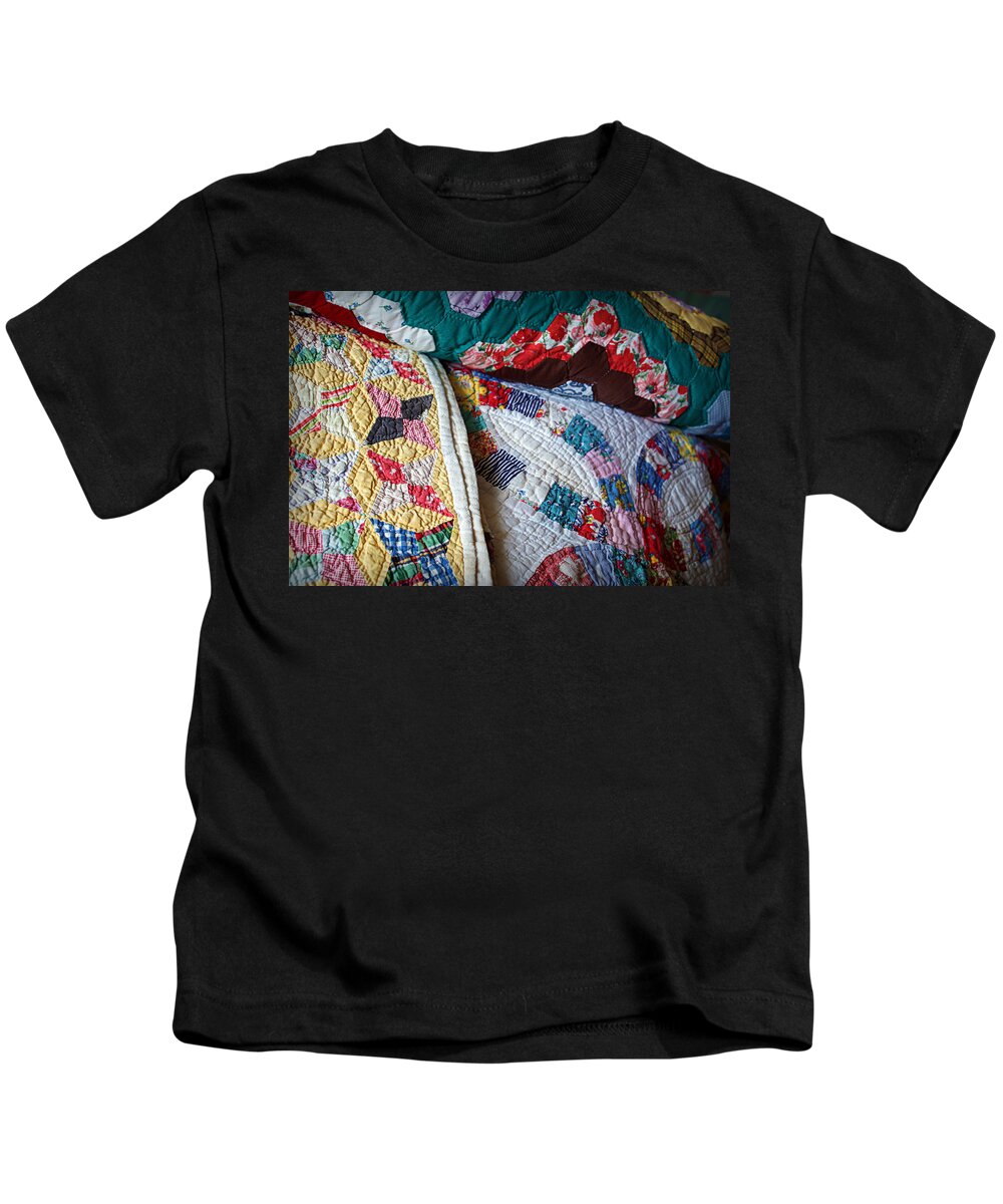 Quilt Kids T-Shirt featuring the photograph Quilted Comfort by Cricket Hackmann