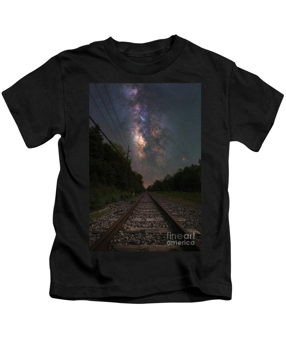 Railroad Kids T-Shirt featuring the photograph Railroad To The Stars by Michael Ver Sprill