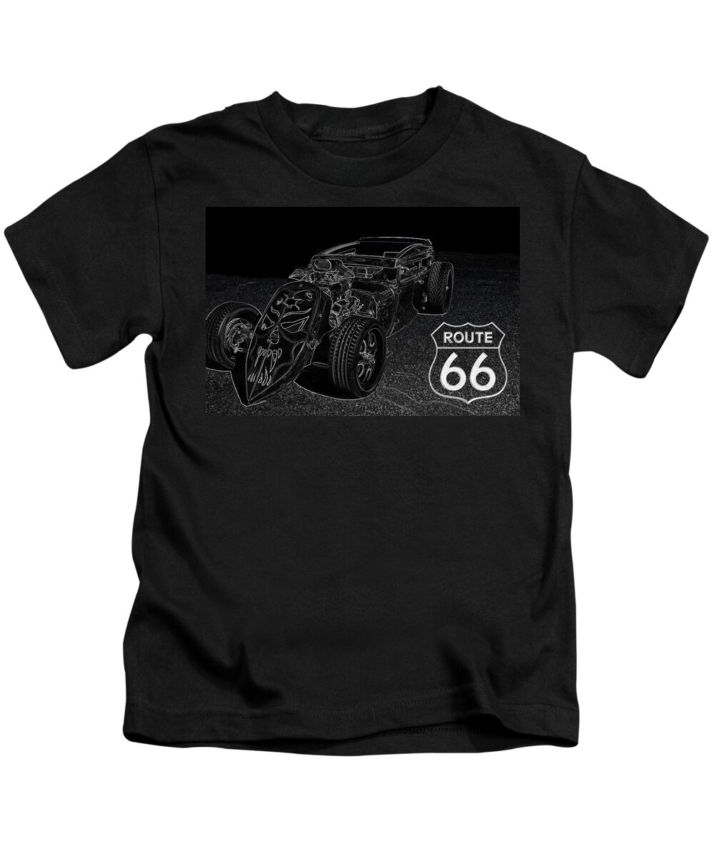 Ratrod Kids T-Shirt featuring the digital art Ratrod with Attitude by Darrell Foster