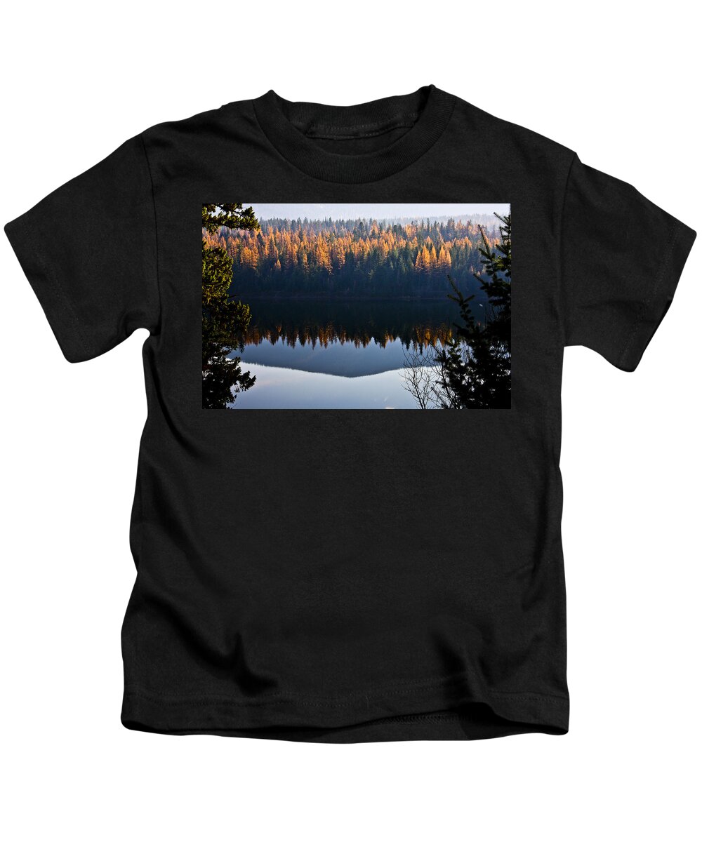 Tamarack Kids T-Shirt featuring the photograph Reflecting on Autumn by Albert Seger