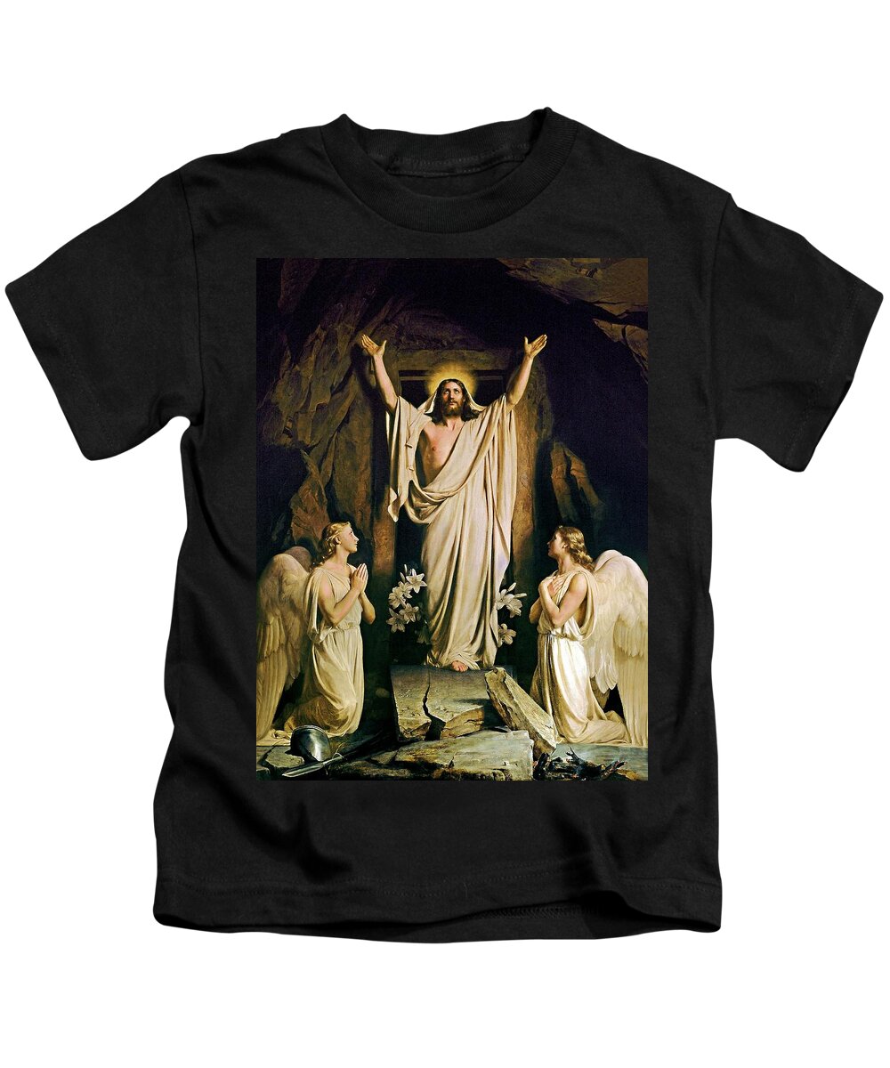 Resurrection Kids T-Shirt featuring the painting Resurrection by Carl Heinrich Bloch