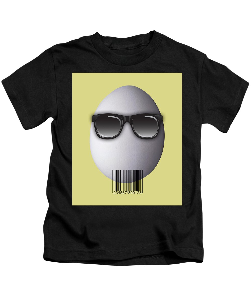Egg Kids T-Shirt featuring the mixed media Risky Business by Marvin Blaine