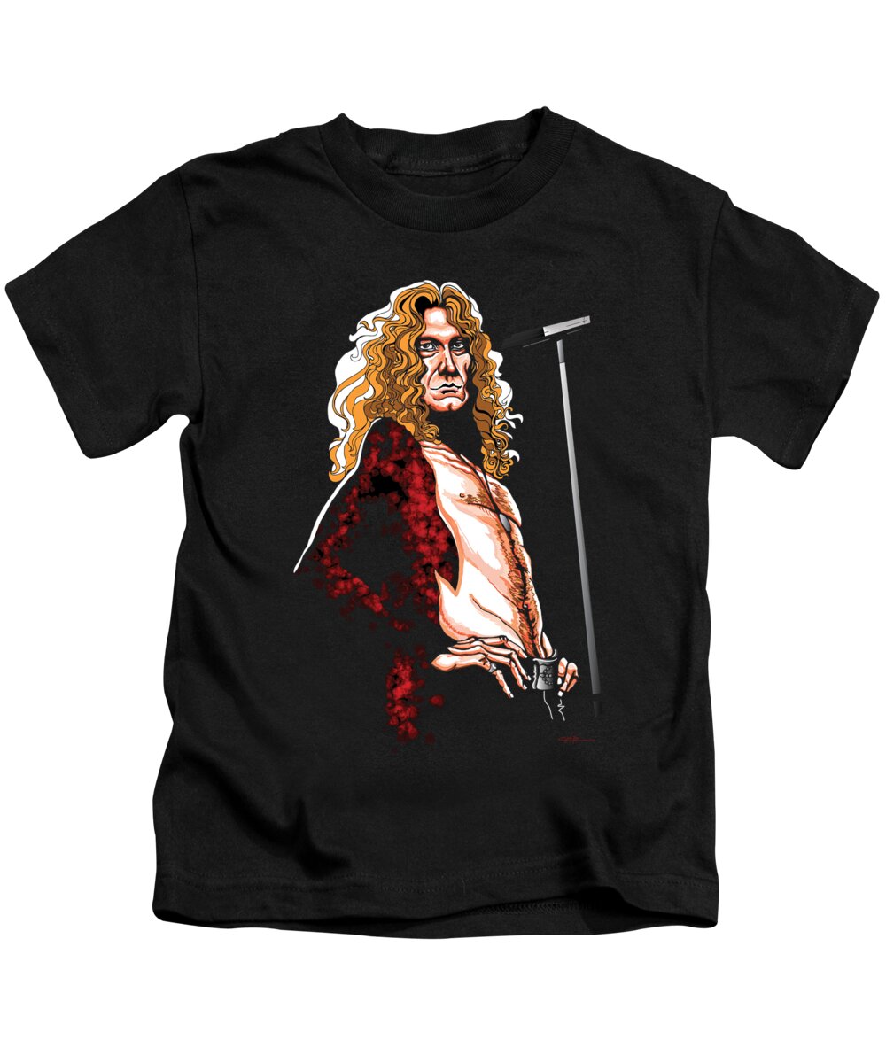 Robert Plant of Zeppelin Kids T-Shirt by GOP Art - Pixels