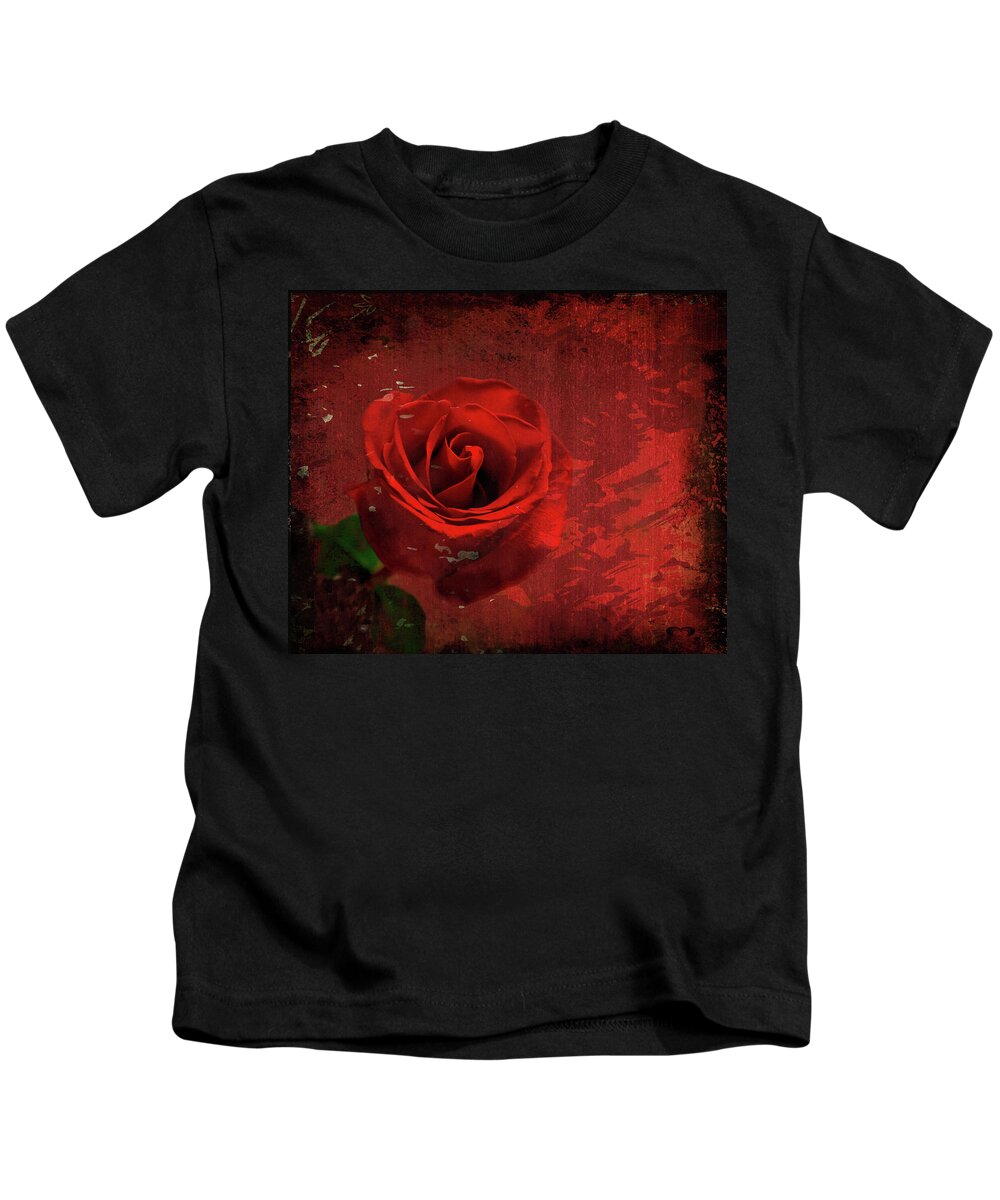 Rose Kids T-Shirt featuring the photograph Roses are still red by Bonnie Willis