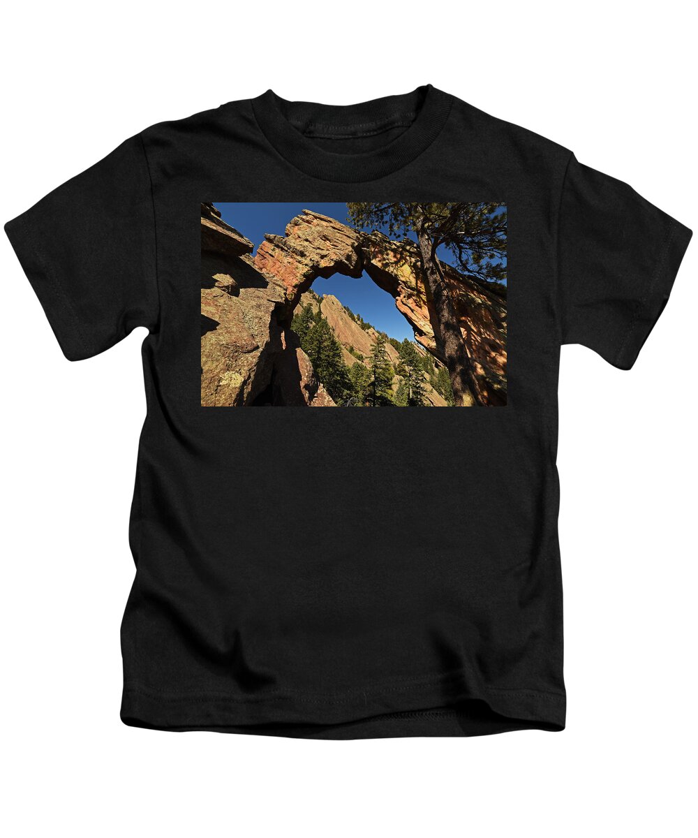 Boulder Kids T-Shirt featuring the photograph Royal Arch Trail Arch Boulder Colorado by Toby McGuire