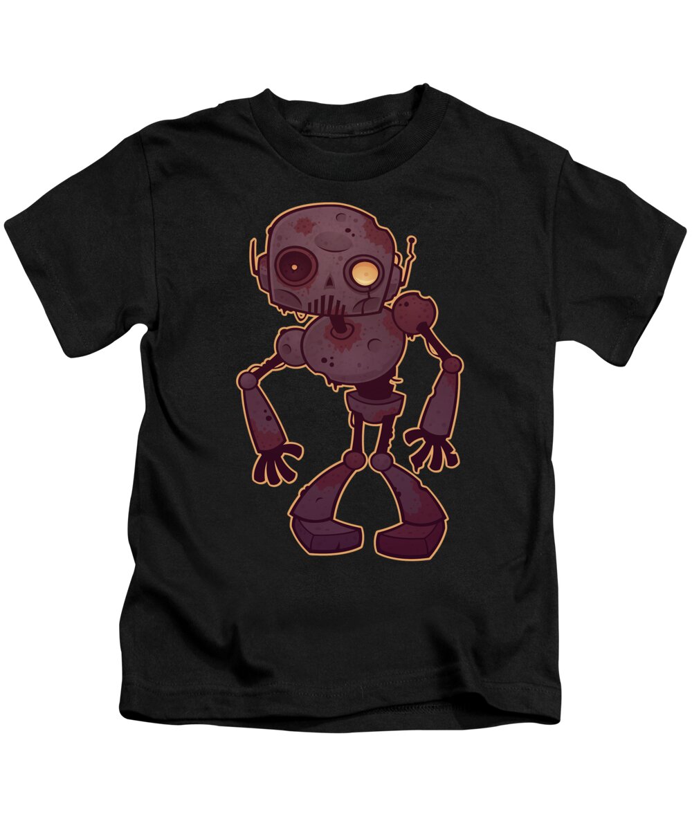 Zombie Kids T-Shirt featuring the digital art Rusty Zombie Robot by John Schwegel