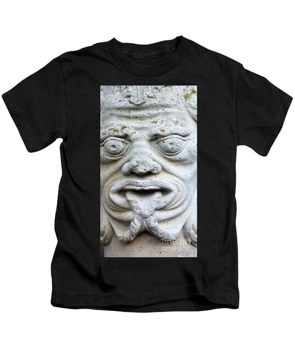 Sculpture Kids T-Shirt featuring the photograph Sandstone Sculpture at the main entrance of the Corvey monastery by Eva-Maria Di Bella